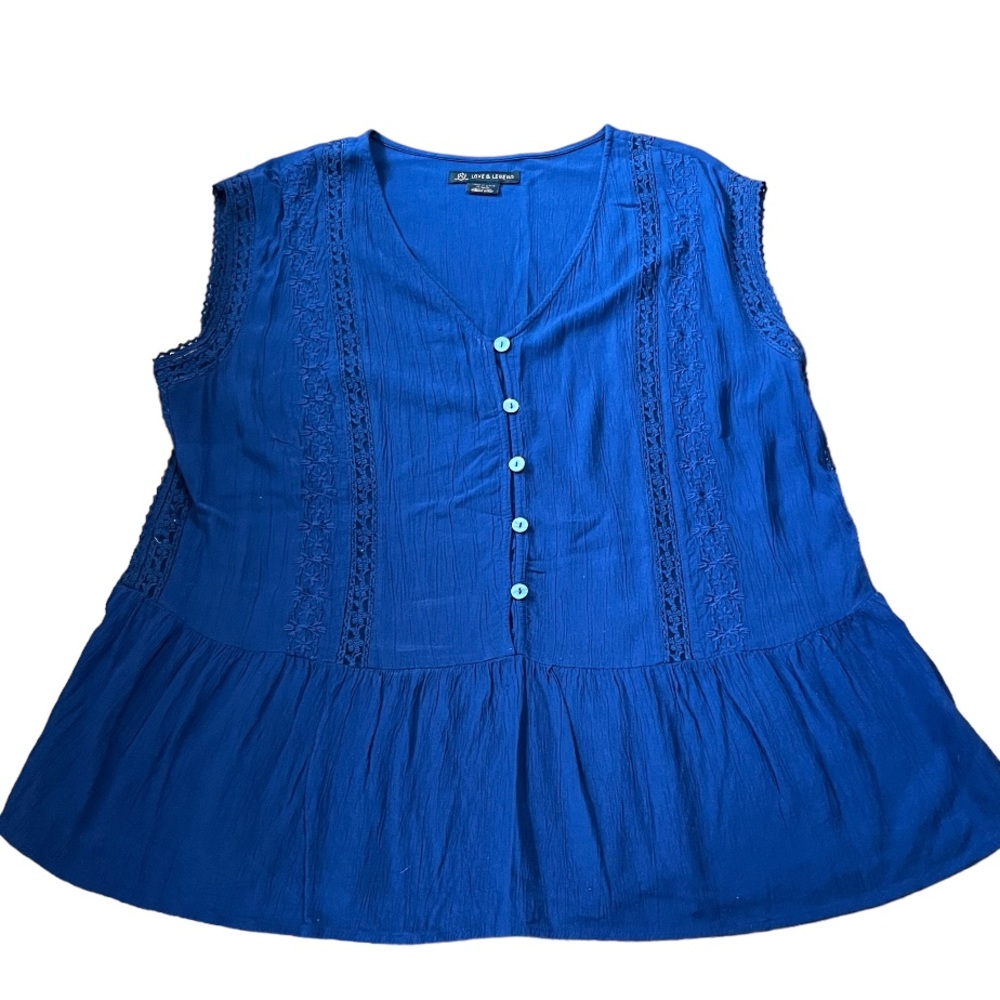 Love & Legend Button Down Eyelet Tank